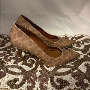 Coach Brown Patterned Women's Heels
